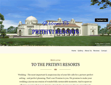 Tablet Screenshot of prithviresorts.com